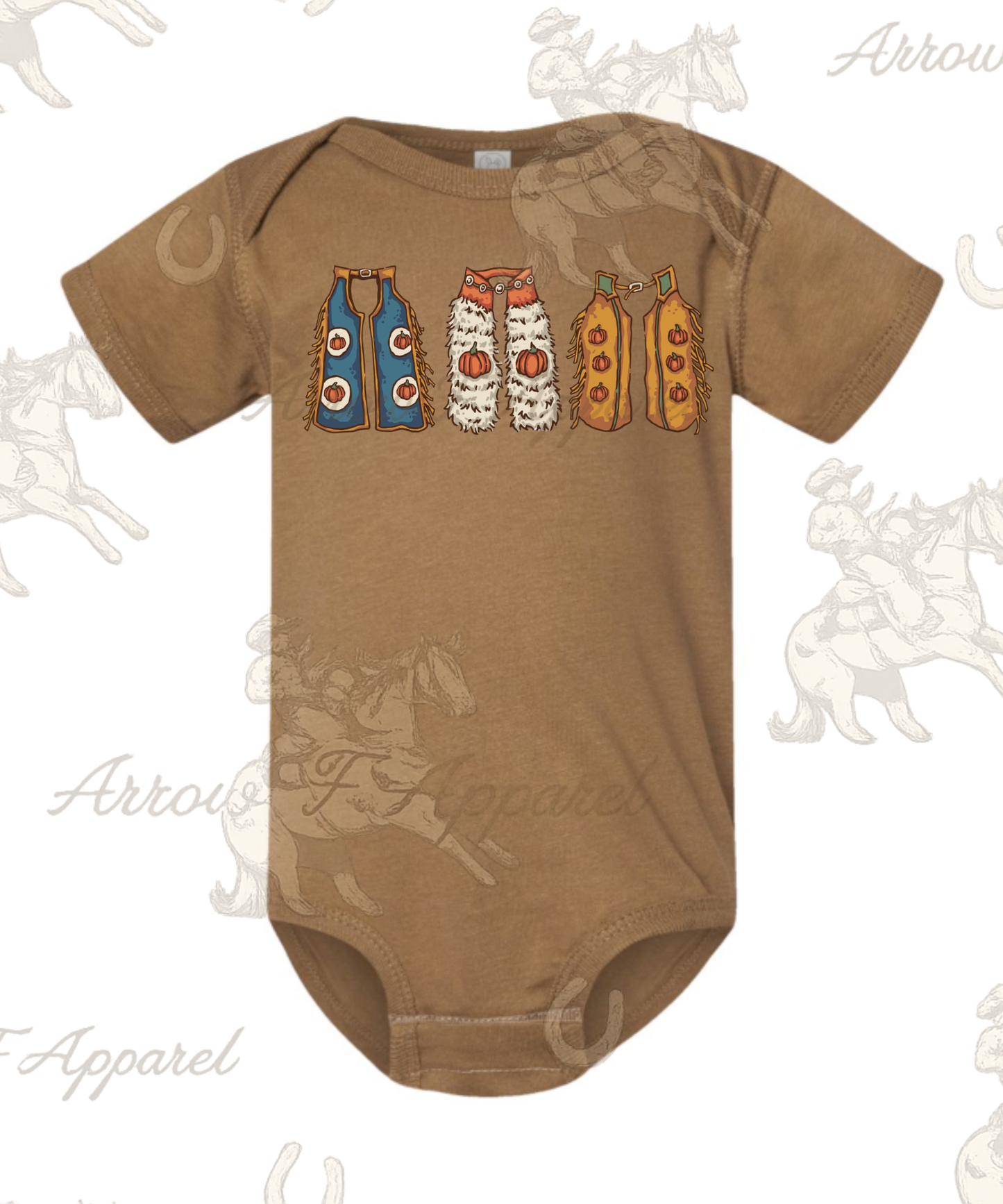 Fall Pumpkin Chaps Onesie or Tee (Infant,Toddler,Youth)