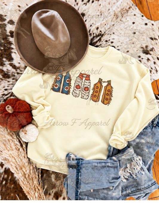 Fall Pumpkin Chaps Graphic Tee or Sweatshirt(Off-White)