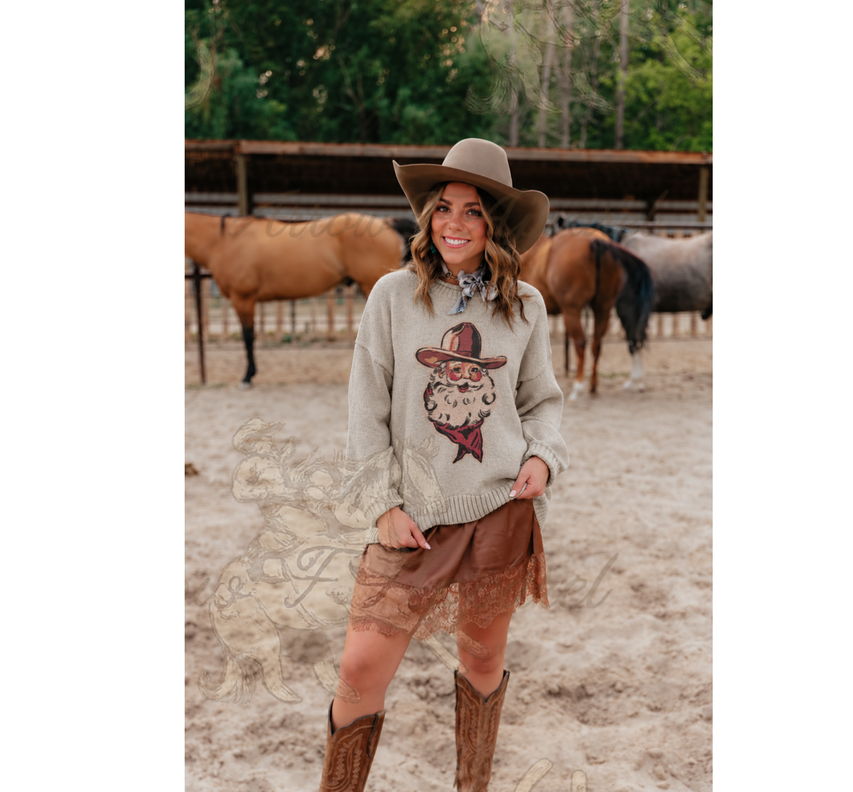 Cowboy Santa  Sweater | TFP8772 | FRINGED EXCLUSIVE DESIGN