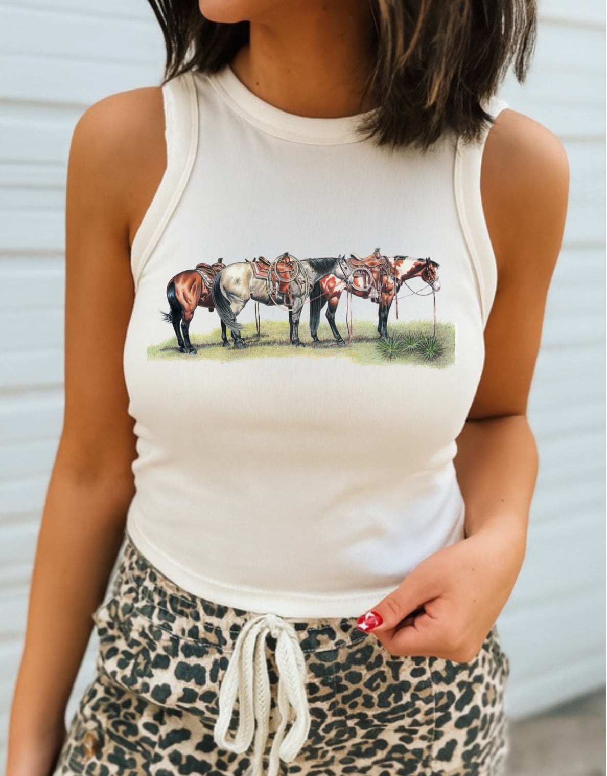 Saddle Up| Western Graphic Cropped Tank