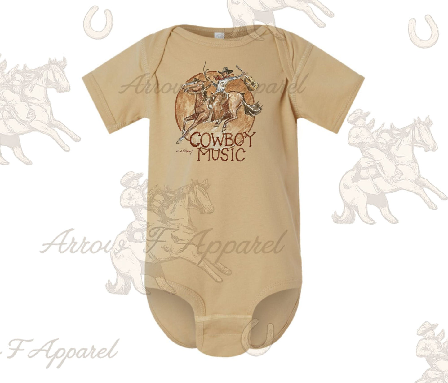 Cowboy Music Onesie or Tee (Infant,Toddler,Youth)