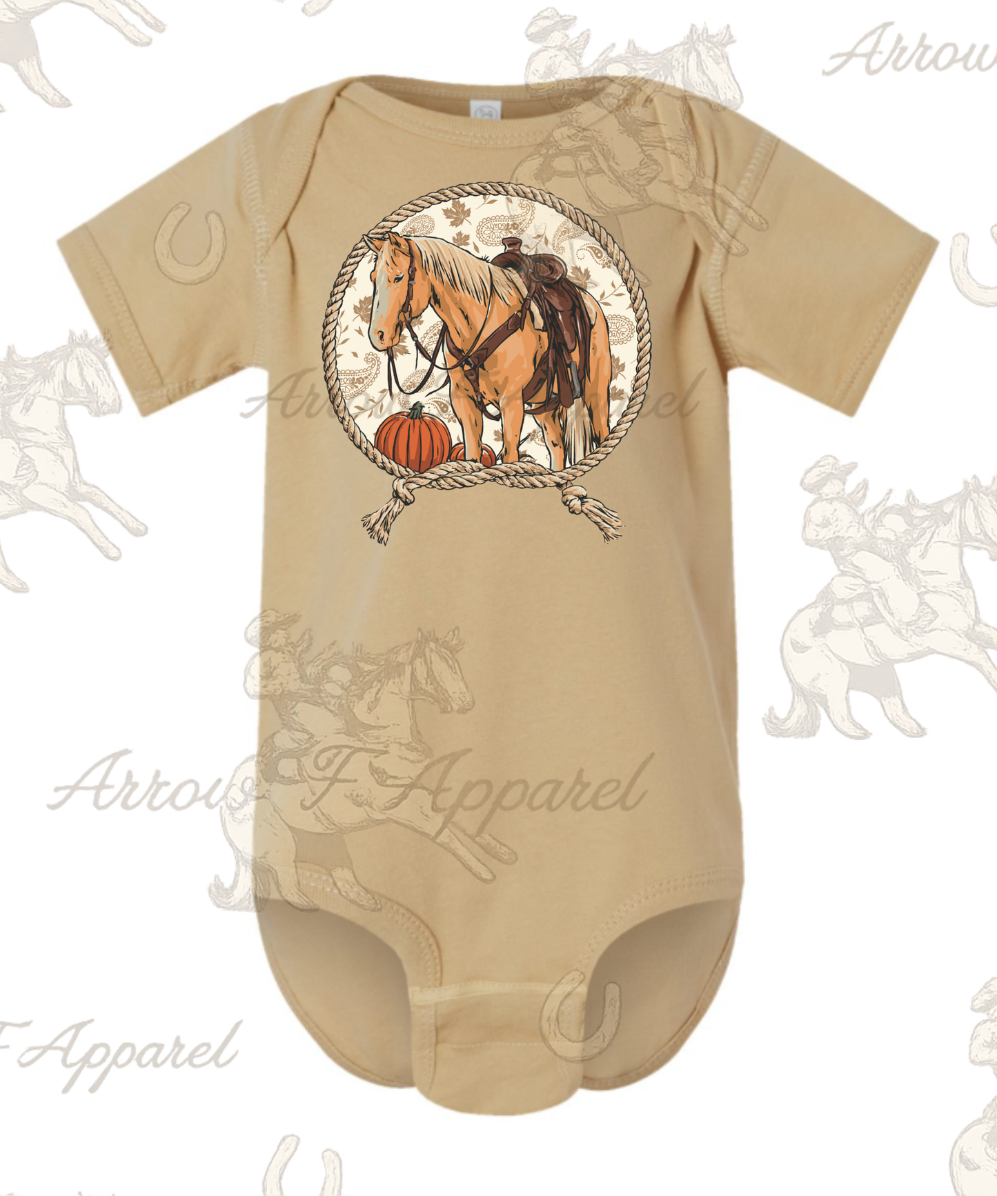 Fall Paisley Roping Horse Onesie or Tee (Infant,Toddler,Youth)