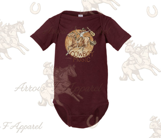 Cowboy Music Onesie or Tee (Infant,Toddler,Youth)