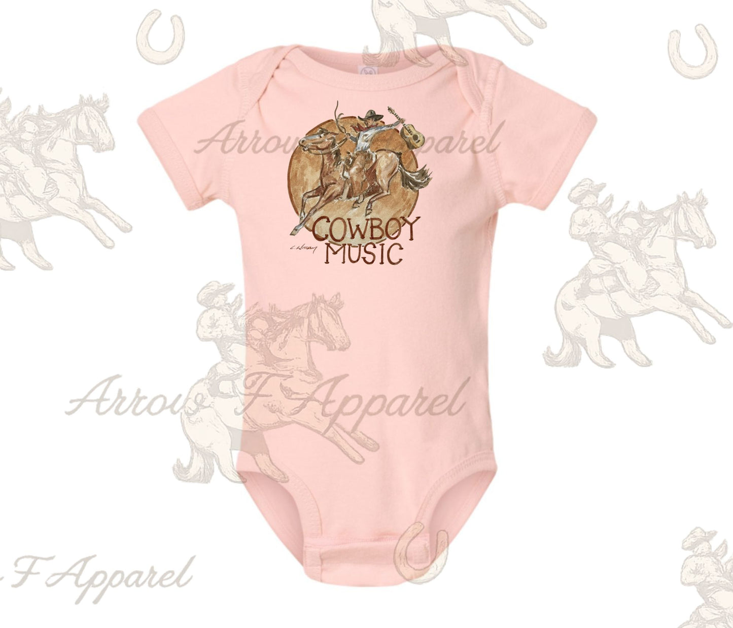Cowboy Music Onesie or Tee (Infant,Toddler,Youth)