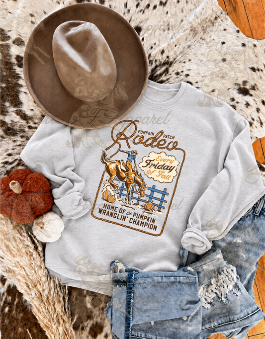 Pumpkin Patch Rodeo Graphic Tee or Sweatshirt(Ash)
