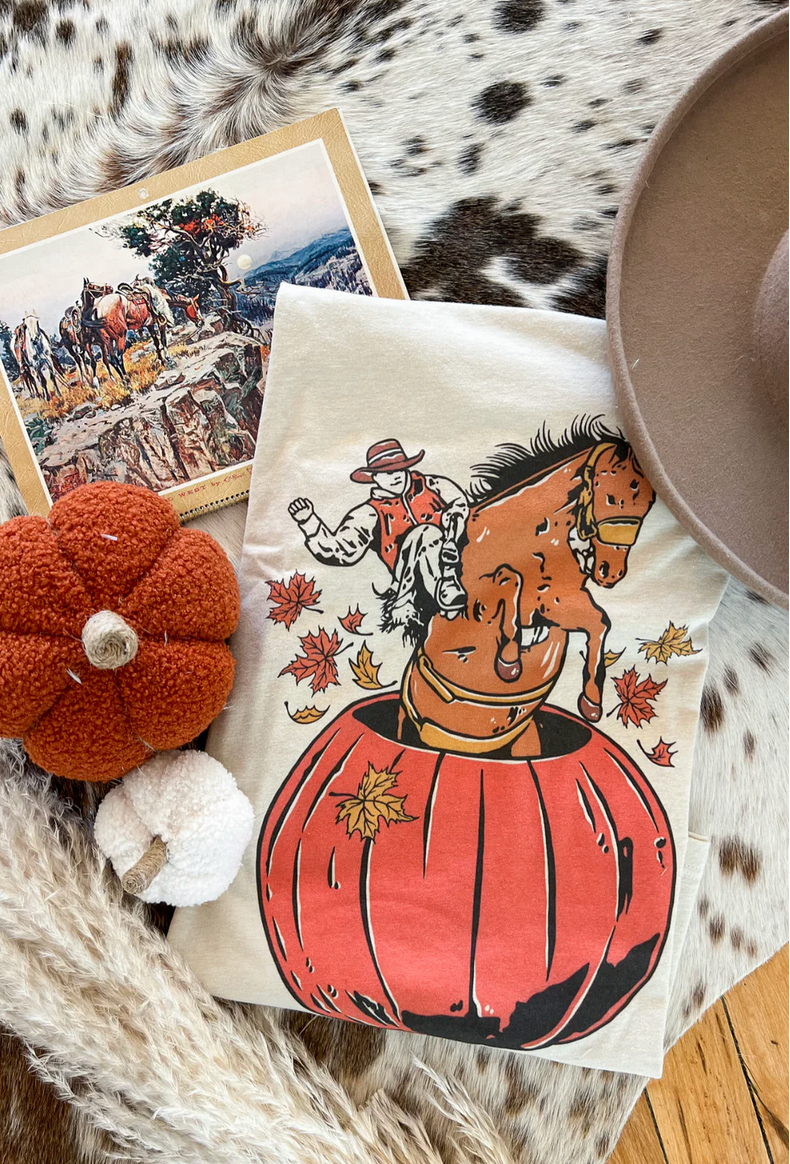 Fall Jack-O'-Latern Bronc Tee(Sand)