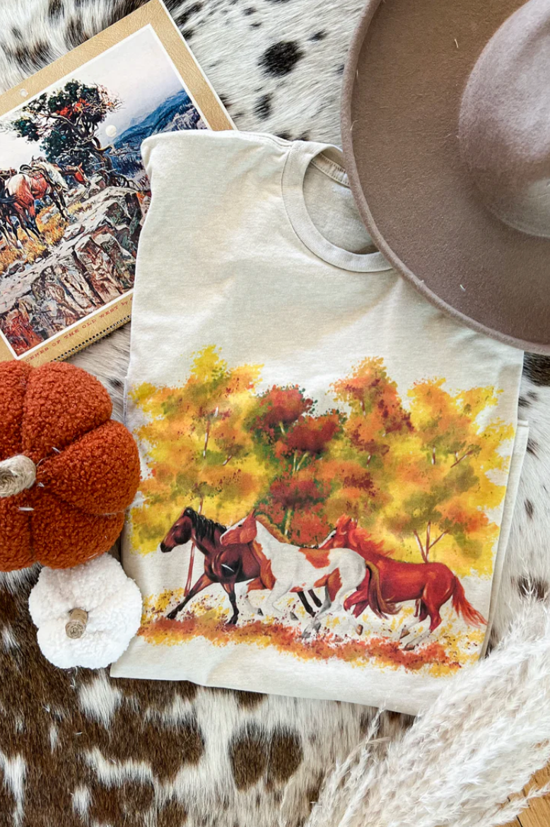 Autumn Horses Tee (Sand)
