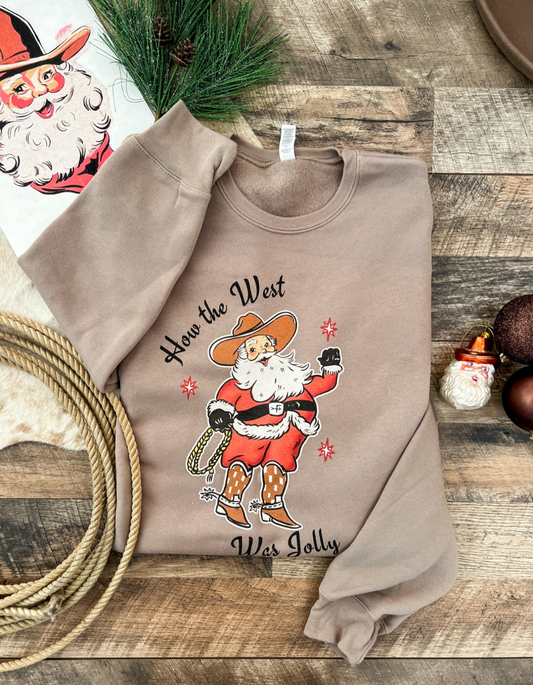 How the West Was Jolly Sweatshirt or Tee (Tan)