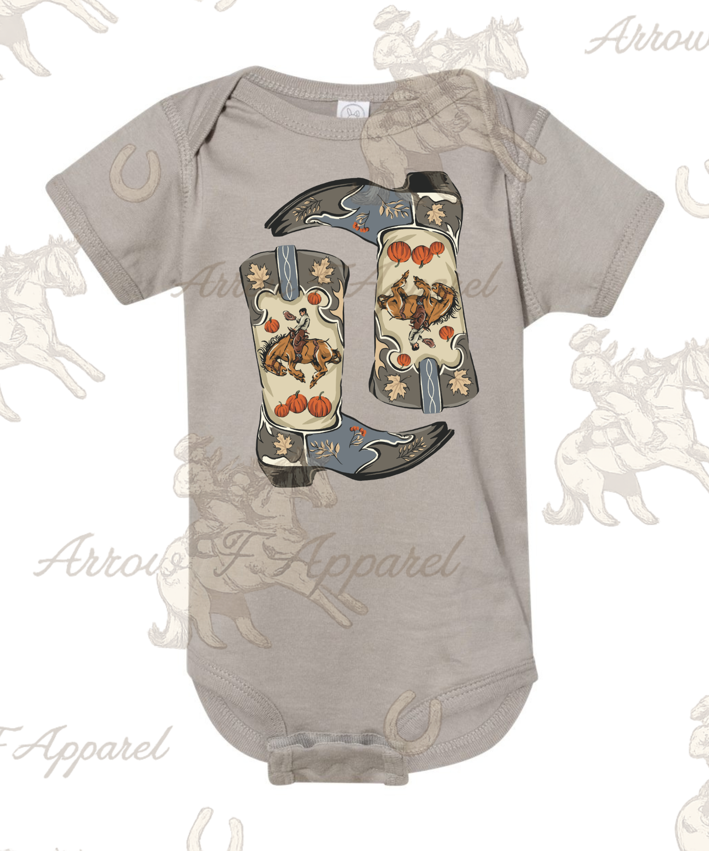 Bronc Pumpkin  Boots Onesie or Tee (Infant,Toddler,Youth)