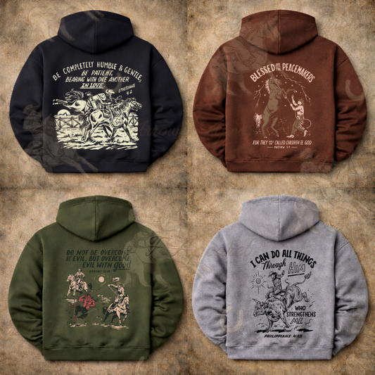 Western Cowboy Faith Hoodies | Heavyweight Unisex