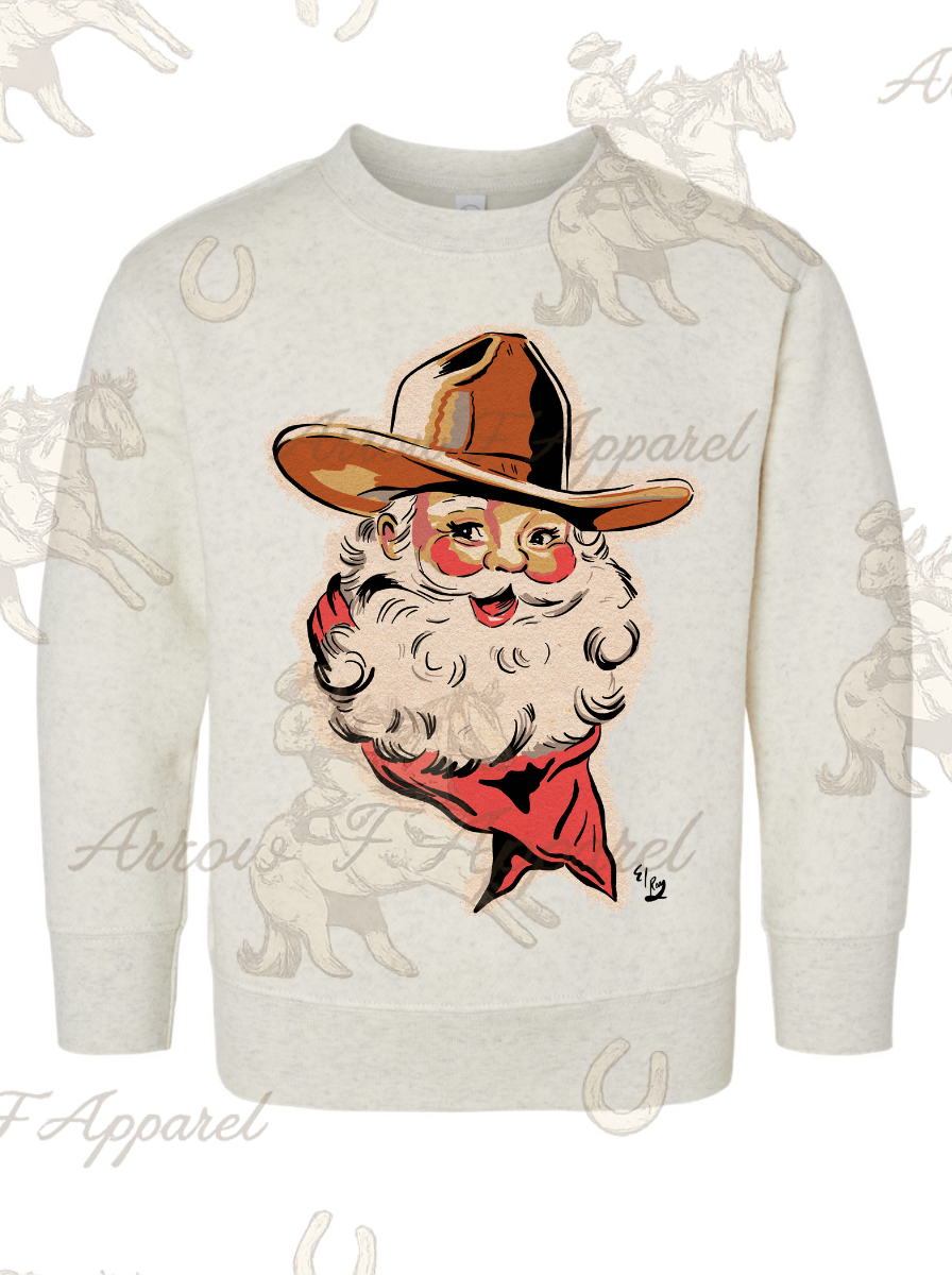 Cowboy Santa Crewneck Sweatshirt(Infant,Toddler,Youth)