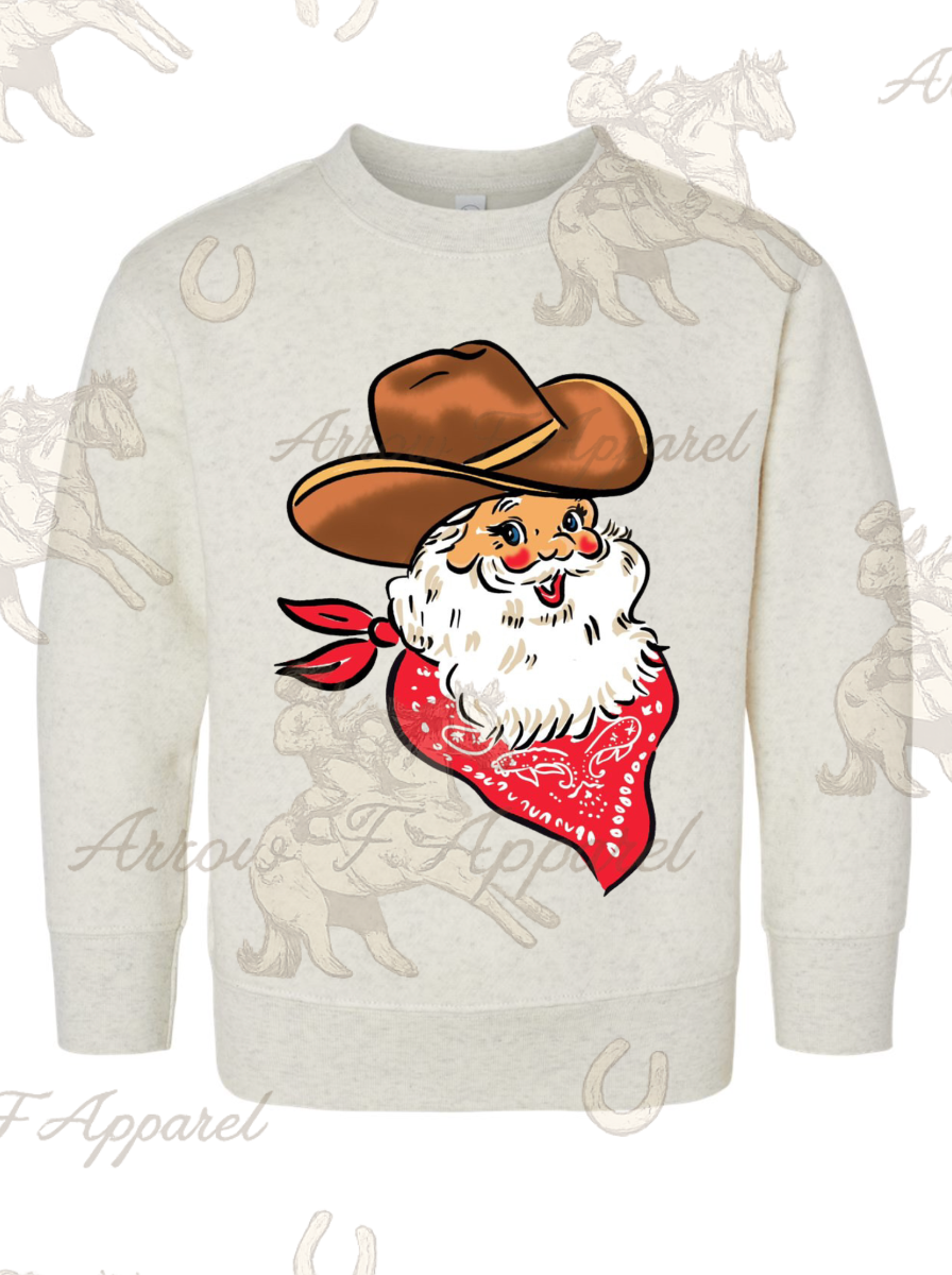 Cattleman Christmas Santa Crewneck Sweatshirt(Infant,Toddler,Youth)