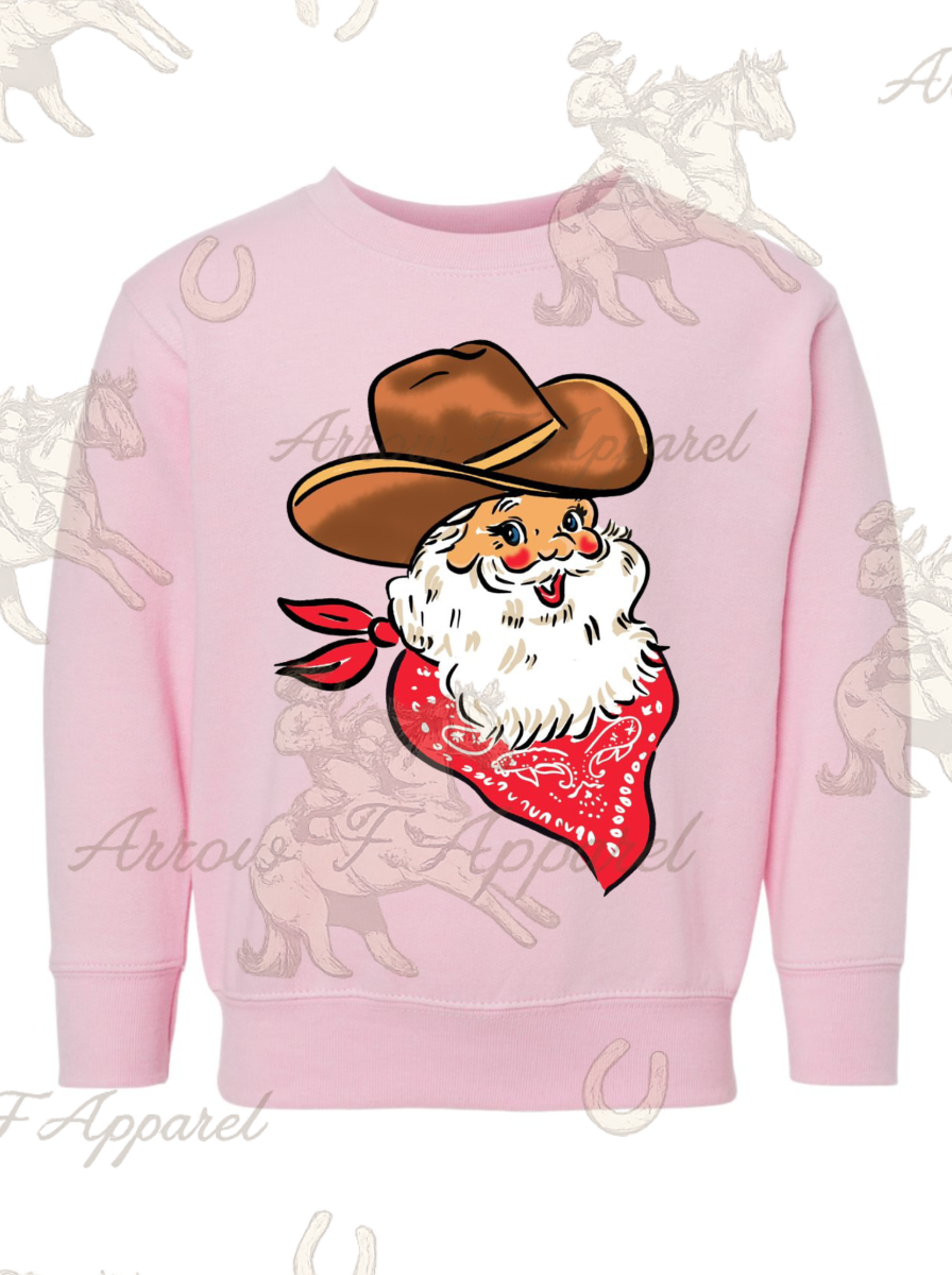 Cattleman Christmas Santa Crewneck Sweatshirt(Infant,Toddler,Youth)
