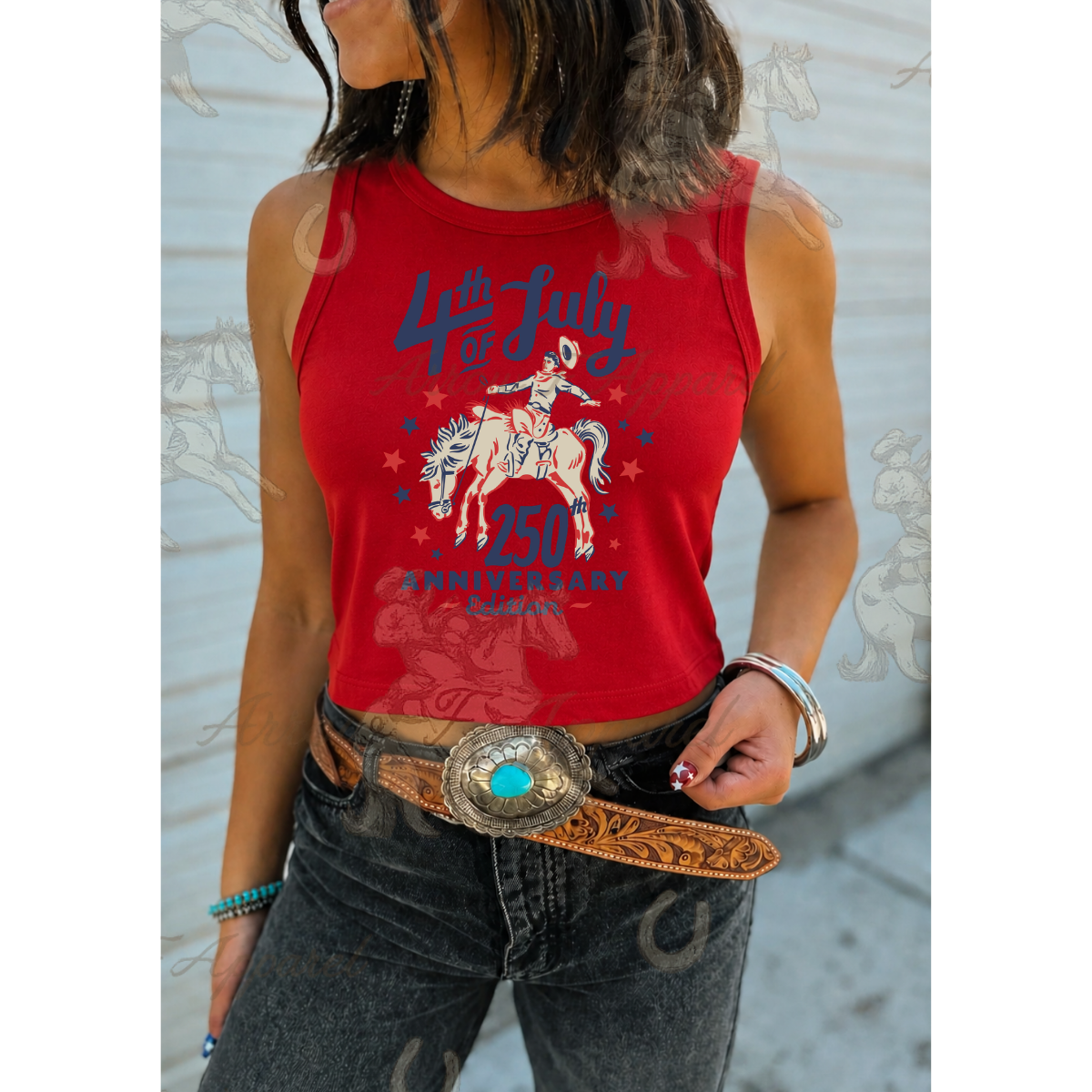 250th Anniversary America | Western Graphic  Cropped Tank