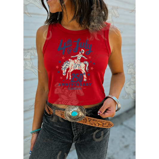 250th Anniversary America | Western Graphic  Cropped Tank