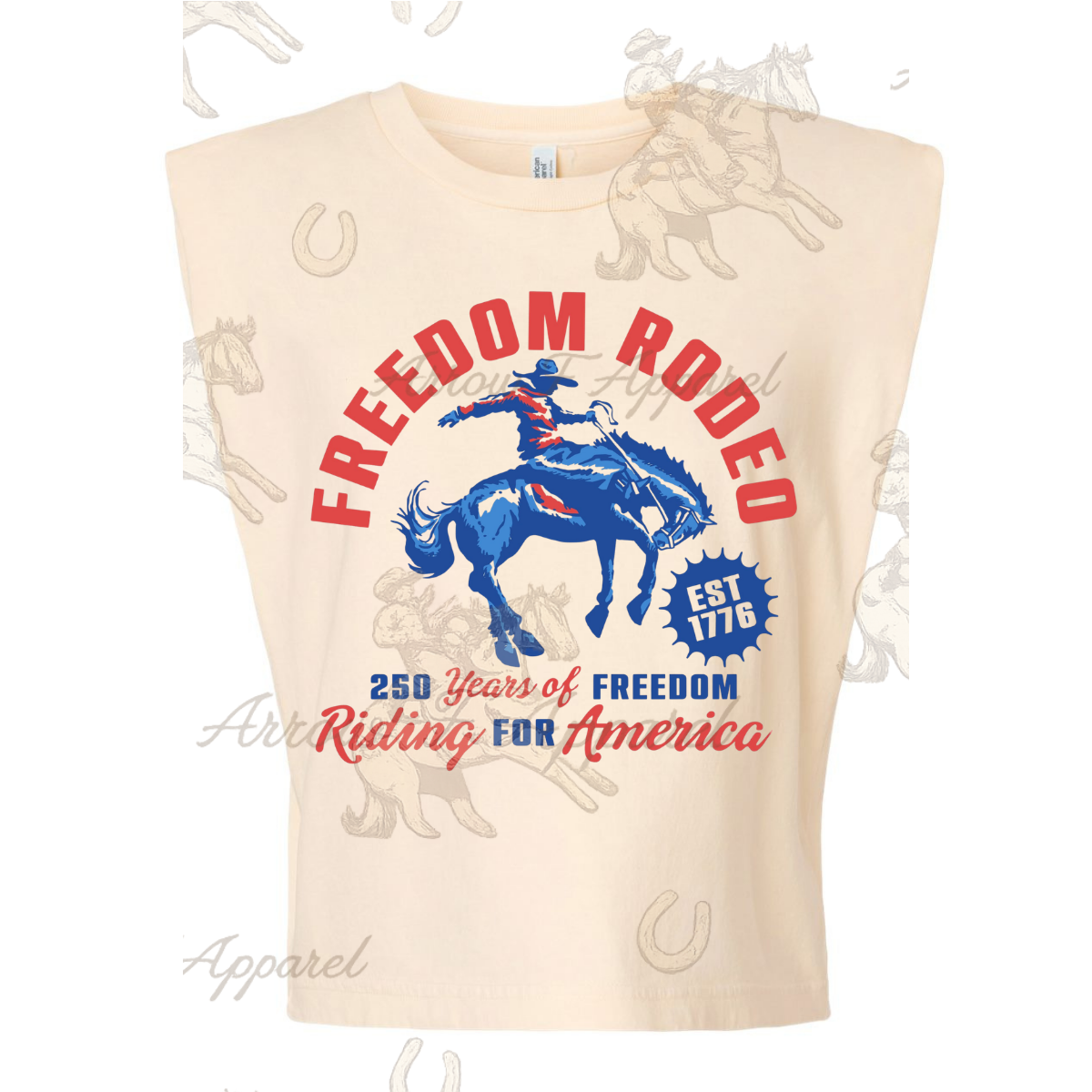 Riding for America| Western Graphic Muscle Tank